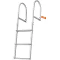 Vevor Dokkstige, avtakbar 3 trinn, 500 lbs lastekapasitet, pontongbåtstige i aluminiumslegering med 3,1'' bredt trinn og sklisikker pedal, enkel å installere for ombordstigning på skip/innsjø/basseng/