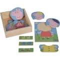 Pipsa Possu Peppa Gris Klespuslespill i tre, 14 Deler
