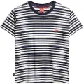 Superdry for woman. W1011428A T-shirt with stripes and logo Essential blue (XS), Casual, Short sleeve, Organic Cotton, Sustainable