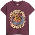 Superdry Tattoo Rhinestone Fitted Kortarmet T-skjorte