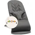 BabyBjörn bouncer BLISS Cotton + wooden toy, anthracite, 606126