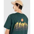 Coal Sunset Trees T-skjorte grønn