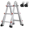 Vevor Teleskopstige A-ramme, 11 fot kompakt forlengelsesstige i aluminium, multifunksjonell bærbar sammenleggbar bobilstige, teleskopstige for leksetrapper innendørs utendørs tak, 330 lb belastning