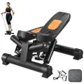 Vevor Trappestepper, Mini Stepper for trening hjemme, Hydraulisk Fitness Vri-stepper med motstandsbånd, Full Body Workout Cardio-utstyr, Trappeklatrer med LCD-skjerm, 330lbs lastekapasitet