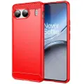 Mtp Products OnePlus Nord 4 Børstet TPU Deksel - Karbonfiber - Rød
