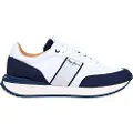 Pepe Jeans for man. PMS60038 Buster Club leather trainers white (43), Flat, Laces, Casual
