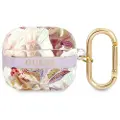 GUESS Øretelefoner Flower Strap Collection beskyttelsesdeksel for AirPods 3, lilla