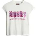 Superdry Retro Glitter Logo Cap Kortarmet T-skjorte