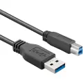 Goobay 93655, 1,8 m, USB A, USB B, USB 3.2 Gen 1 (3.1 Gen 1), Hankjønn/hankjønn, Sort