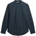 Superdry Merchant Indigo Grandad Skjorte Med Lange Ermer