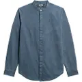 Superdry Merchant Indigo Grandad Skjorte Med Lange Ermer