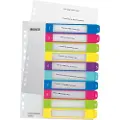 Leitz WOW - Inndeler - fortrykt: 1-10 - for A4 Maxi - med fliker - multifarge