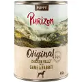 Purizon Adult 24 x 400 g - kornfri - Puppy: Kyllingfilet med Vilt & Kanin
