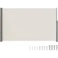 Vevor uttrekkbar sidemarkise, 63''x 118'' utendørs personvernskjerm, 180g polyester vanntett uttrekkbar terrasseskjerm, UV 30+ romdeler vindskjerm for terrasse, bakgård, balkong, beige