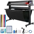 Vevor vinylkutter, 1350 mm vinylplotter, LED-skjermplotterkutter, halvautomatisk innebygd optisk øye, kompatibel med SignMaster-programvare for Windows-system med stativ