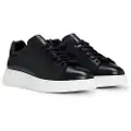 Hugo Boss for man. 50497887 Bulton Leather Sneakers black (41), Flat, Laces, Casual