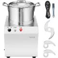 Vevor foodprosessor og grønnsakshakker, 6 l foodprosessorhakker i rustfritt stål av matkvalitet med 2 ekstra S-kurvede kniver, ideell for hakking av grønnsaker, frukt, korn og nøtter