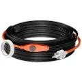 Vevor rørvarmekabel, 25m 23W/m varmebånd for rør med innebygd termostat, vannrørvarmekabel beskytter PVC-slange, metall- og plastrør mot frysing