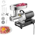 Vevor kjøttkvern, elektriske kjøttkverner med kapasitet på 14 lbs/min med blad, kvernplate, pølsemaskin, kommersiell kjøttkvern i rustfritt stål for kjøkken, restaurant, slakterbutikk
