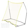 Vevor fotballrebounder, bærbar fotballtrener, 7x7FT jern- og polyesterfotballtreningsutstyr, sportfotballreboundervegg med bærbar veske, perfekt for lagtrening, pasninger, volleyball