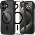 Tech-Protect iPhone 16 Magmat Deksel - MagSafe-kompatibel - Svart / Klar