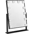 Gillian Jones LED Light Hollywood Mirror Black