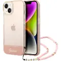 GUESS Gjett GUHCP14MHGCOHP iPhone 14 Plus 6,7 tommer rosa/rosa hardt deksel Klar perlestropp