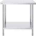 Vevor forberedelsesbord i rustfritt stål, 24 x 36 x 34 tommer, kraftig metallarbeidsbord med 3 justerbare høydenivåer, kommersiell arbeidsstasjon for kjøkken, garasje, restaurant, bakgård