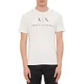 Armani Exchange for man. 8NZTCJZ8H4Z1100 Regular fit knit T-shirt white (XL), Casual, Cotton, Short sleeve