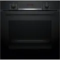 Bosch Serie | 4 HBA514BB3 - Ovn - innebygd - fordypning - bredde: 56 cm - dybde: 55 cm - høyde: 58.5 cm - med selvrens - Klasse A+ - svart