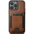 24hShop Kunstlærskall med MagSafe-kortholder for iPhone 16 Pro - Brun