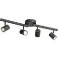 QAZQA Takspot svart GU10 50mm 4-lys inkl. bakgrunnsbelysning - Back Up