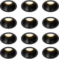QAZQA Sett med 12 moderne nedfellbare spotter sort GU10 35 mm IP44 - Dept