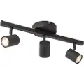 QAZQA Takspotlight svart GU10 50mm 3-lys inkl. baklys - Back Up