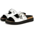 Zadig & Voltaire for girl. X60281 Silver leather sandals with straps (32), Flat, None, Casual, children's fashion