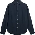 Superdry Studios Casual Linen Skjorte Med Lange Ermer