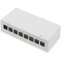 Digitus - Koblingspanel - modular - veggmonterbar, bordtopp - skjermet - RJ-45 X 8 - lysegrå, RAL 7035 - 1U - 10