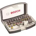 Bosch 32-delers skrubitssett PH1, PH2, PH2, PH3, PZ1, PZ2, PZ2, PZ3, HEX 3, HEX 4, HEX 5, HEX 6, T10, T15, T20, T20, T25, T27, T30, T40