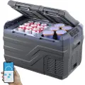 Vevor bilkjøleskap, 12 volt bilkjøleskap, 25 l bærbar fryser med to soner, justerbart temperaturområde -4℉-68℉, 12/24V DC og 100–240V AC kompressorkjøler for utendørs, camping, bobil