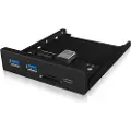 Icy Box IB-HUB1417-i3, Sort, GL3520 ASM1543 GL3224, MicroSD (TransFlash), MicroSDHC, SD, SDHC, 101 mm, 137 mm, 25 mm