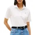 Tommy Hilfiger for woman. WW0WW43224 Polo shirt with embroidered logo 1985 Collection white (S), Casual, Cotton, Short sleeve
