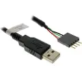 Akasa EXUSBIE-40 - USB-kabel - USB (hann) - USB 2.0 - 40 cm - svart