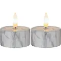 Star Trading Star TradingMarble LED telys 2-pk FlammeGråDekorativ julebelysningFra Homeroom