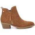 Xti for woman. 14388602-CAMEL Leather ankle boots 143886 brown (37), 3 to 5 cm, 5 to 8 cm, Zip, Casual