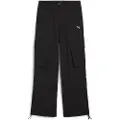 Puma WARDROBE Essentials Relaxed Woven Cargo Pants Women, Clothing, Black, L