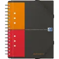 Oxford International Meetingbook A5+ - Notisbok - spiralbundet - 80 ark / 160 sider - hvitt papir - rutet - 10 hull - antrasittgrå deksel - polypropylen (PP)