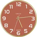 Unilux 400165111, Vegg, Kvartsklokke, Rund, Brick colour, Tre, Tre, Glass
