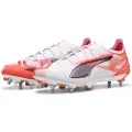 Puma ULTRA 5 ULTIMATE MxSG Football Boots Unisex, Shoes, White/Black/Glowing Red, 40.5