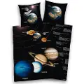 MCU Rum / Solsystemet Sengetøj - 100 procent bomuld TYSK sprog - 80×80 cm + 135×200 cm