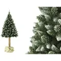 Leantoys Magert kunstjuletre på naturlig stamme - Diamantfuru 220 cm Premium